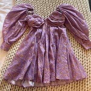 Lilac Bardot Floral Mini Dress